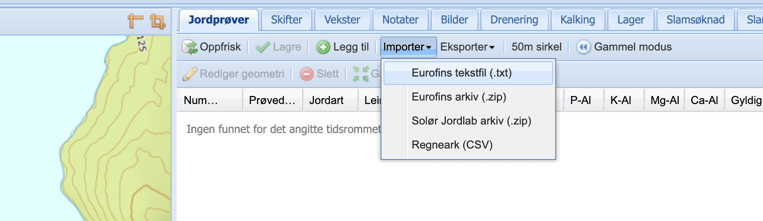 importer jordprøver