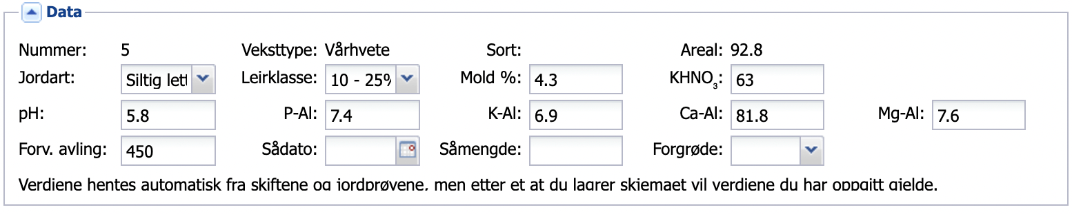 data, gjødslingsplan