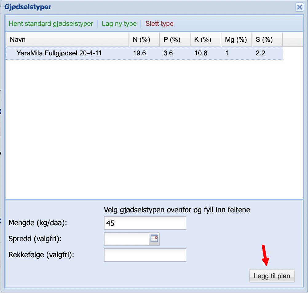 gjødslingsplan