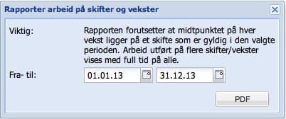Rapportering av arbeid